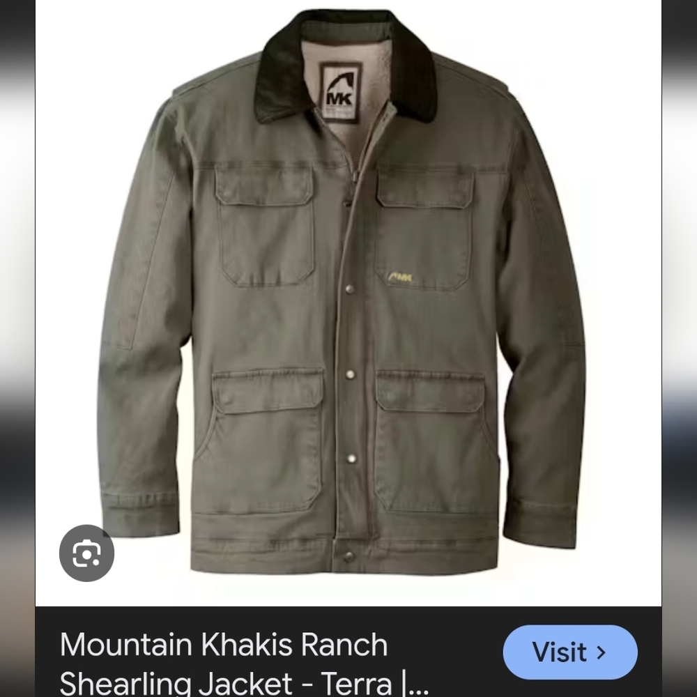 Mountain Khakis Men's Shearling Jacket - Size XL Relaxed FIY